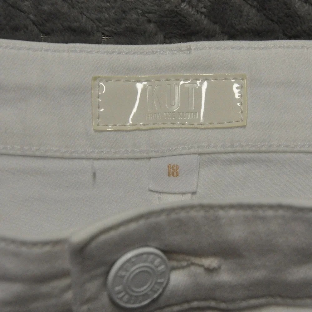 Kut‎ from the Kloth Jane Long Shorts 18 White Excellent High Rise Raw Hem (1826)
